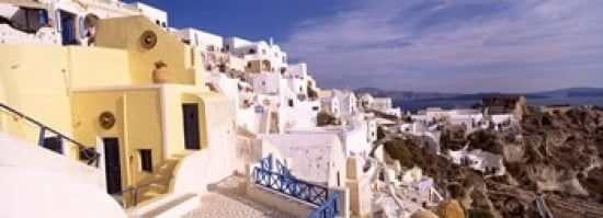 Buildings in a city Santorini Cyclades Islands Greece Canvas Art - Panoramic Images (36 x 13)