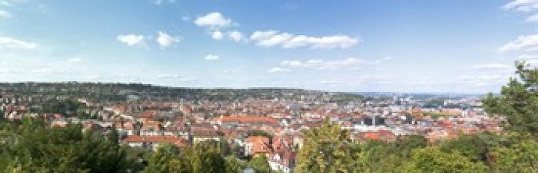 Buildings in a city Stuttgart Baden-Wurttemberg Germany Canvas Art - Panoramic Images (18 x 6)