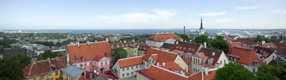 Buildings in a city Tallinn Estonia Canvas Art - Panoramic Images (36 x 12)