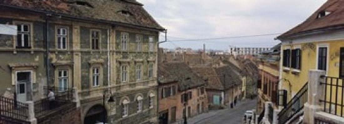 Buildings in a city Town Center Big Square Sibiu Transylvania Romania Canvas Art - Panoramic Images (18 x 7)