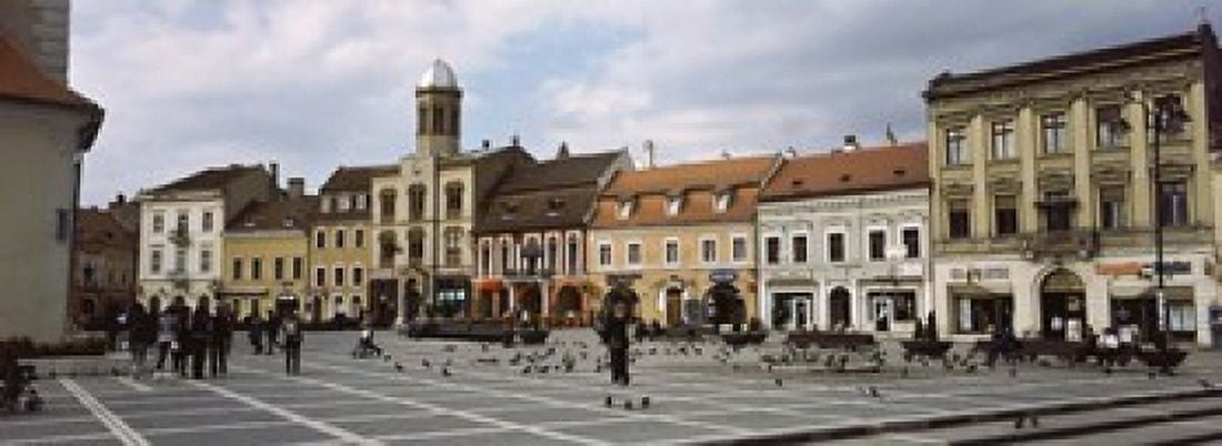 Buildings in a city Town Center Brasov Transylvania Romania Canvas Art - Panoramic Images (18 x 7)