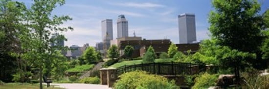 Buildings in a city Tulsa Oklahoma USA Canvas Art - Panoramic Images (36 x 12)