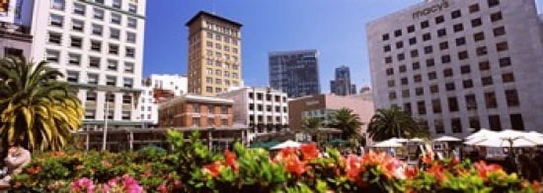 Buildings in a city Union Square San Francisco California USA Canvas Art - Panoramic Images (18 x 7)