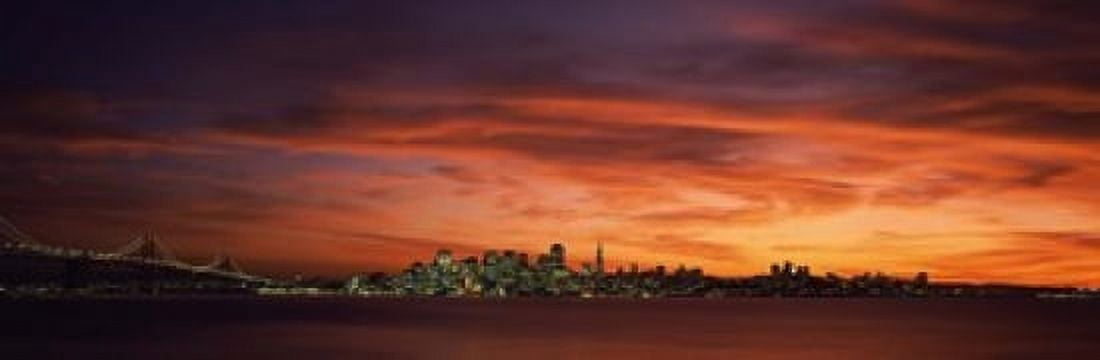 Buildings in a city View from Treasure Island San Francisco California USA Canvas Art - Panoramic Images (18 x 6)