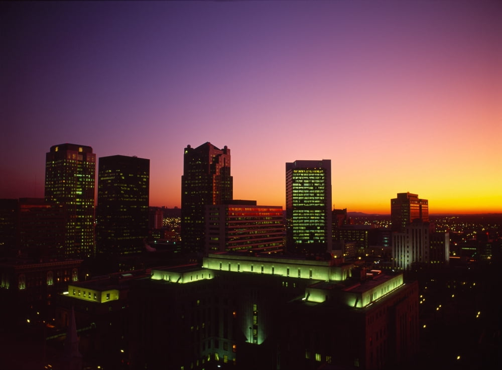 Buildings in a city at dusk Birmingham Alabama USA Canvas Art - Panoramic Images (24 x 18)