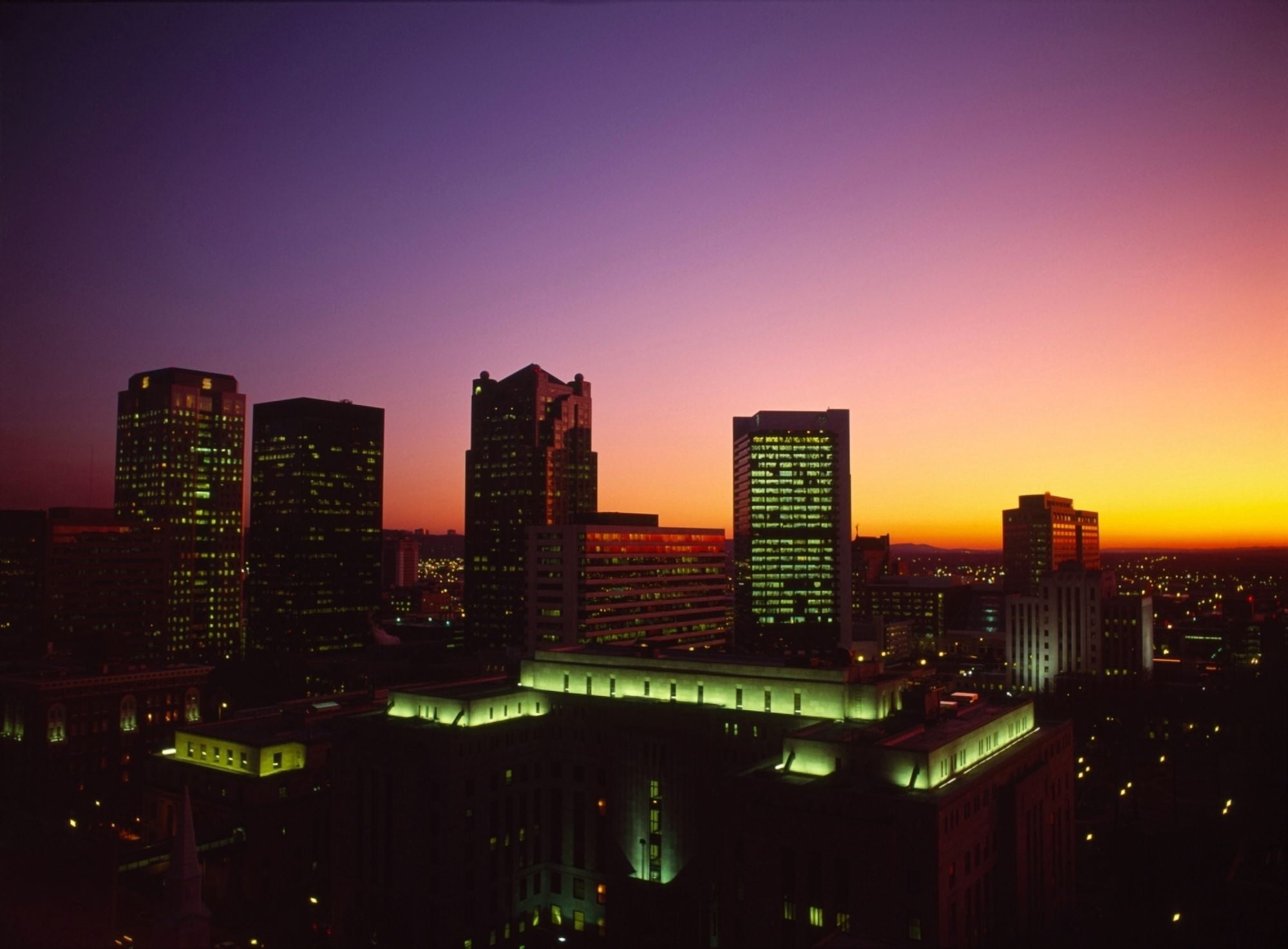 Buildings in a city at dusk Birmingham Alabama USA Canvas Art - Panoramic Images (36 x 24)