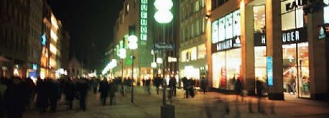 Buildings in a city lit up at night Munich Germany Canvas Art - Panoramic Images (18 x 7)