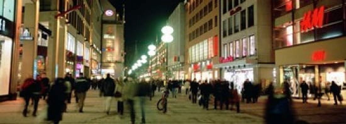 Buildings in a city lit up at night Munich Germany Canvas Art - Panoramic Images (18 x 7)