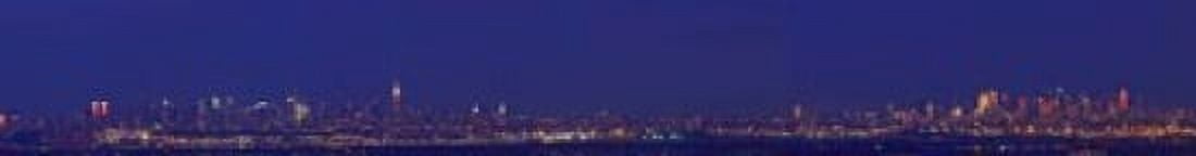 Buildings in a city lit up at night New York City New York State USA Canvas Art - Panoramic Images (44 x 6)