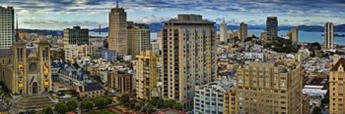 Buildings in a city looking over Pacific Heights from Nob Hill San Francisco California USA 2011 Canvas Art - Panoramic Images (18 x 6)