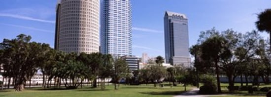 Buildings in a city viewed from a park Plant Park University Of Tampa Tampa Hillsborough County Florida USA Canvas Art - Panoramic Images (36 x 13)