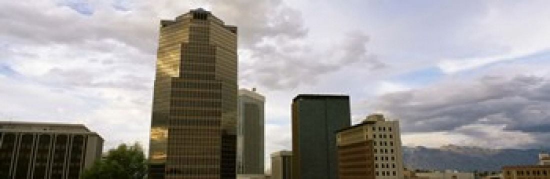 Buildings in a city with mountains in the background Tucson Arizona USA Canvas Art - Panoramic Images (18 x 6)