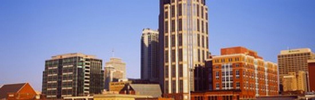 Buildings in a downtown district Nashville Tennessee USA 2013 Canvas Art - Panoramic Images (36 x 12)