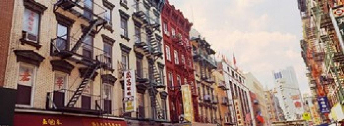 Buildings in a street Mott Street Chinatown Manhattan New York City New York State USA Canvas Art - Panoramic Images (18 x 7)