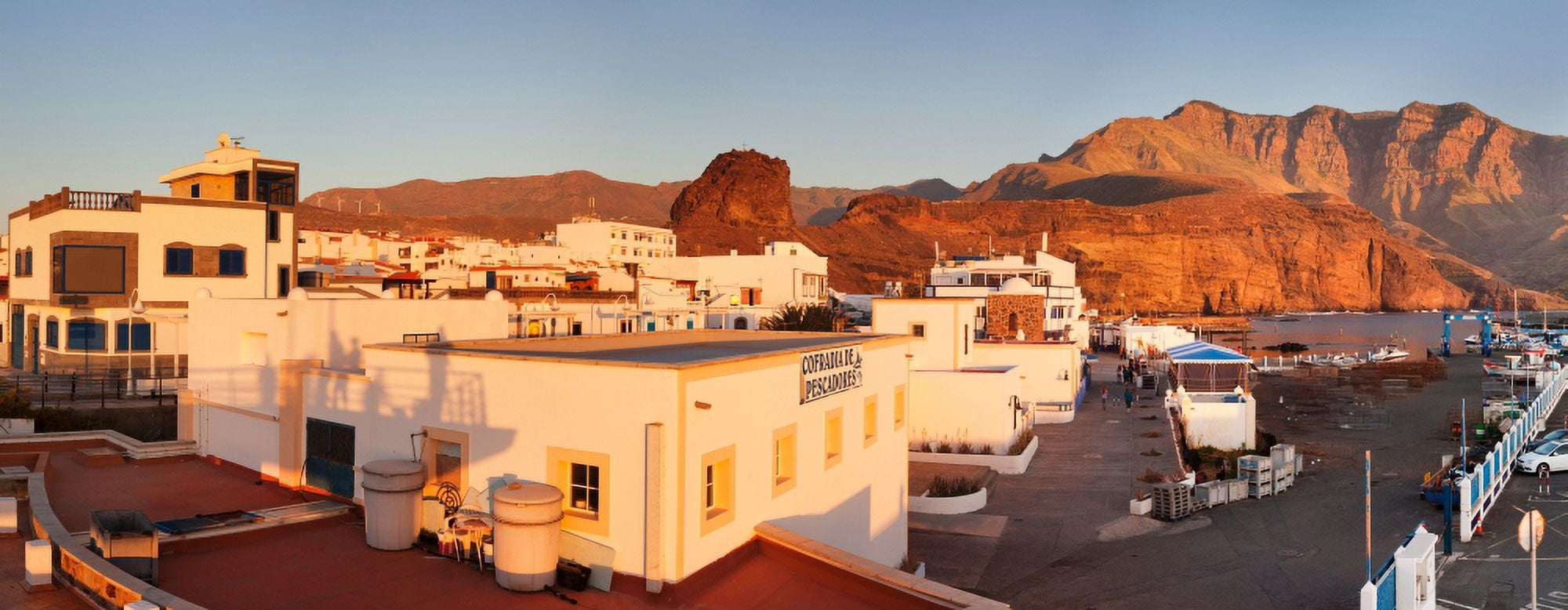 Buildings in a town Puerto de las Nieves Gran Canaria Spain Canvas Art - Panoramic Images (36 x 12)