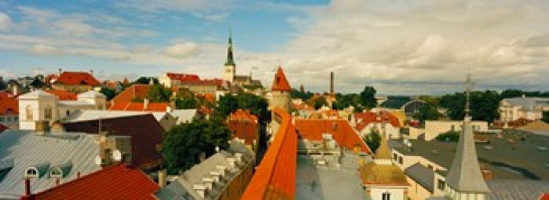 Buildings in a town Tallinn Estonia Canvas Art - Panoramic Images (36 x 13)