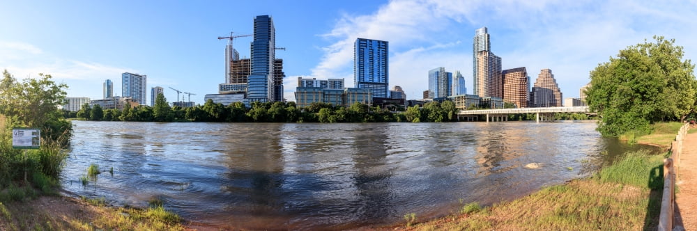 Buildings in downtown Austin Texas USA Canvas Art - Panoramic Images (12 x 36)