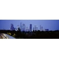 thumbnail image 1 of Buildings lit up at dusk, Houston, Texas, USA Poster Print (18 x 6), 1 of 1