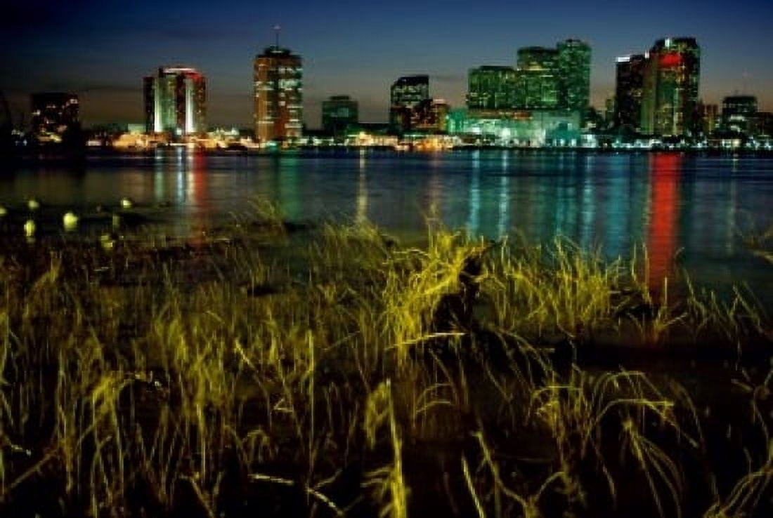 Buildings lit up at night New Orleans Louisiana USA Canvas Art - (24 x 36)