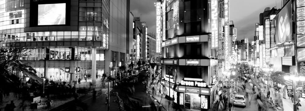 Buildings lit up at night Shinjuku Ward Tokyo Prefecture Kanto Region Japan Canvas Art - Panoramic Images (13 x 36)