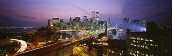 Buildings Lit Up At