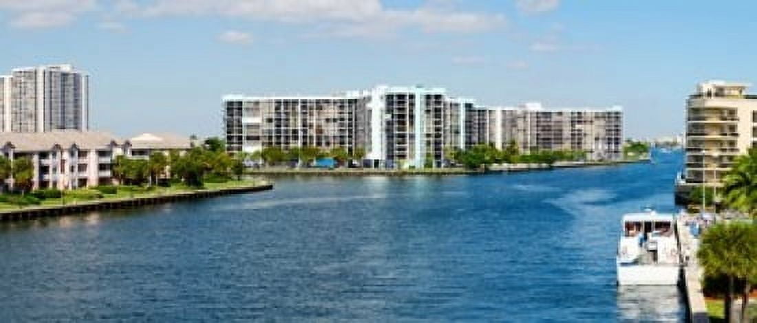 Buildings on Intracoastal Waterway Hollywood Beach Hollywood Florida USA Canvas Art - Panoramic Images (30 x 13)