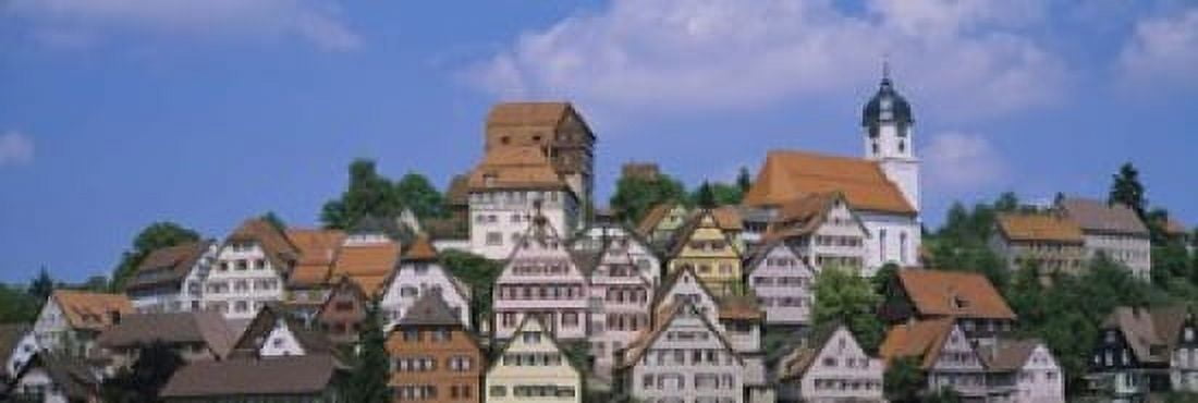 Buildings on a hill Altensteig Black Forest Germany Canvas Art - Panoramic Images (18 x 6)
