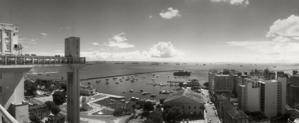 Buildings on the coast Lacerda Elevator Pelourinho Salvador Bahia Brazil Canvas Art - Panoramic Images (36 x 12)