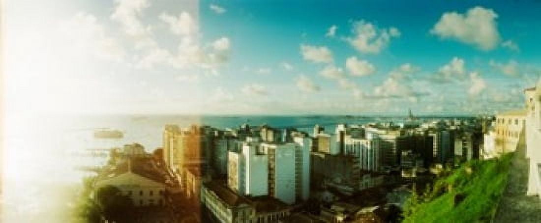 Buildings on the coast Pelourinho Salvador Bahia Brazil Canvas Art - Panoramic Images (30 x 13)