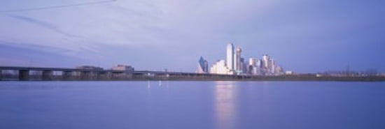 Buildings on the waterfront Dallas Texas USA Canvas Art - Panoramic Images (36 x 12)