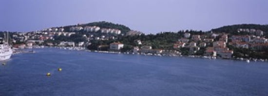 Buildings on the waterfront Lapad Peninsula Dubrovnik Croatia Canvas Art - Panoramic Images (36 x 13)