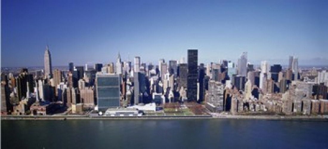 Buildings on the waterfront Manhattan New York City New York State USA Canvas Art - Panoramic Images (15 x 7)