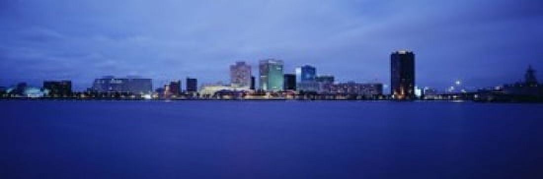 Buildings on the waterfront Norfolk Virginia USA Canvas Art - Panoramic Images (18 x 6)