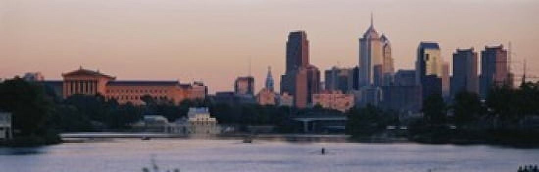 Buildings on the waterfront Philadelphia Pennsylvania USA Canvas Art - Panoramic Images (18 x 6)