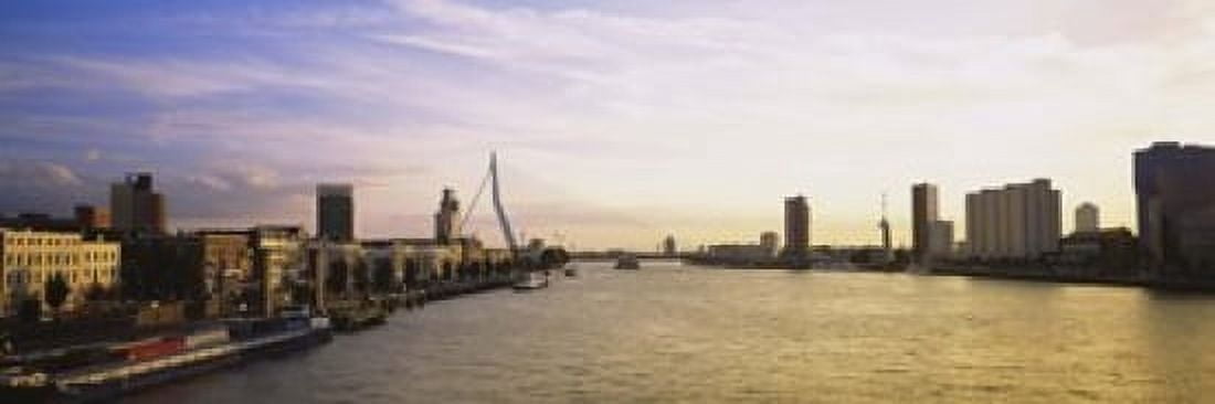 Buildings on the waterfront Rotterdam Netherlands Canvas Art - Panoramic Images (18 x 6)