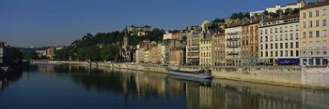 Buildings on the waterfront Saone River Lyon France Canvas Art - Panoramic Images (18 x 6)
