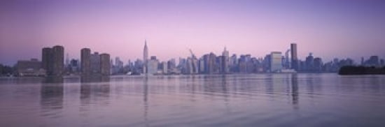 Buildings at the waterfront viewed from Queens Empire State Building Midtown Manhattan New York City New York State USA Canvas Art - Panoramic Images (36 x 12)