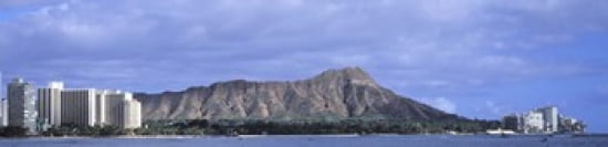 Buildings with mountain range in the background Diamond Head Honolulu Oahu Hawaii USA Canvas Art - Panoramic Images (40 x 10)