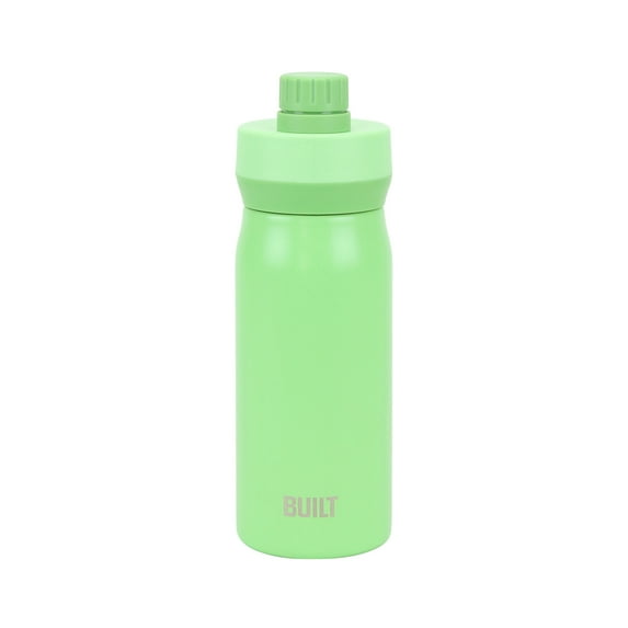 Built 16-Ounce Cascade Stainless Steel Water Bottle with Leakproof Chug Lid, 16 fl oz, Green