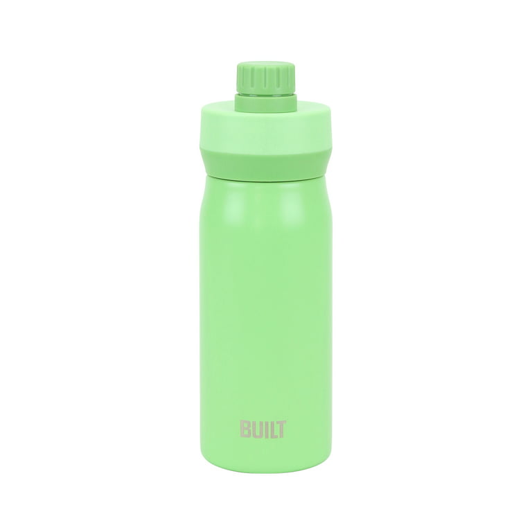 Built 16-Ounce Cascade Stainless Steel Water Bottle with Leakproof Chug  Lid, 16 fl oz, Green