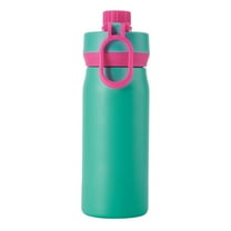 BUILT Cascade 16 oz Stainless Steel Kids Water Bottle with Leakproof Flip-Top Chug Lid, Mint