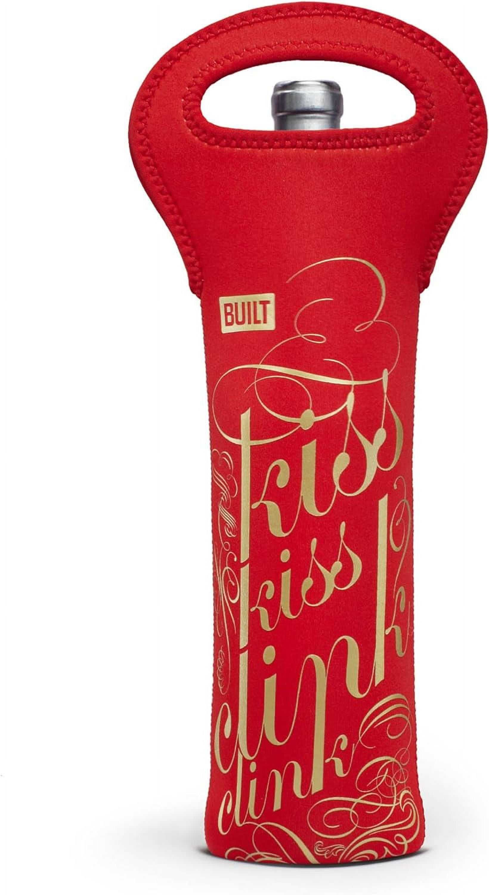 Built 1B CHD NY Neoprene Wine Water Bottle Tote Carrier Cherry Red