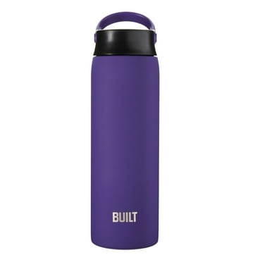 BUILT Pivot 20 oz Double-Wall Stainless Steel Insulated Water Bottle, Purple
