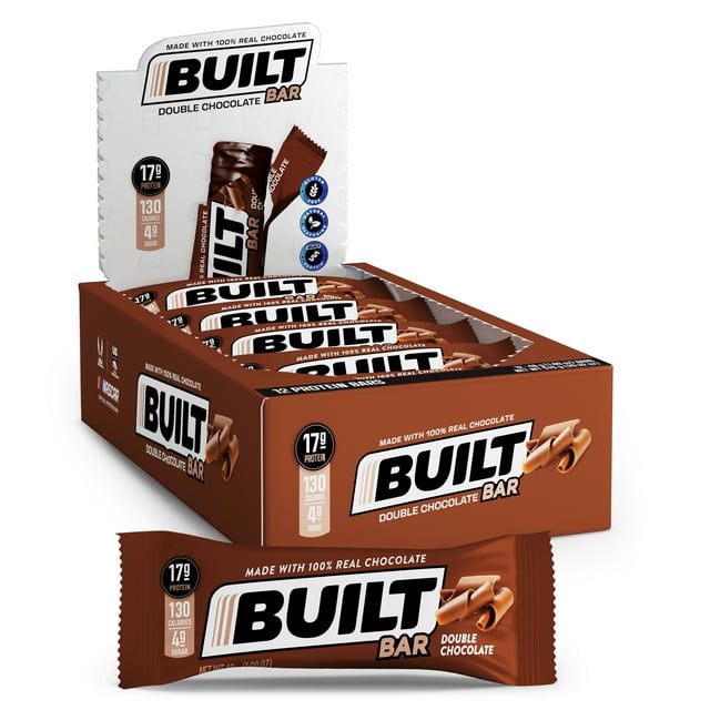 Built Bar Protein Bar, Double Chocolate, Gluten Free, 12 Count