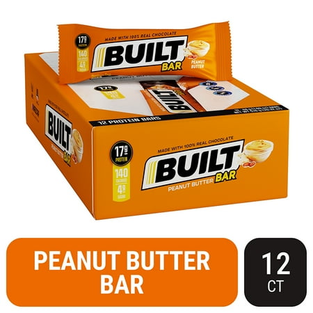Built Bar Protein Bar, Peanut Butter Brownie, Gluten Free, 12 count