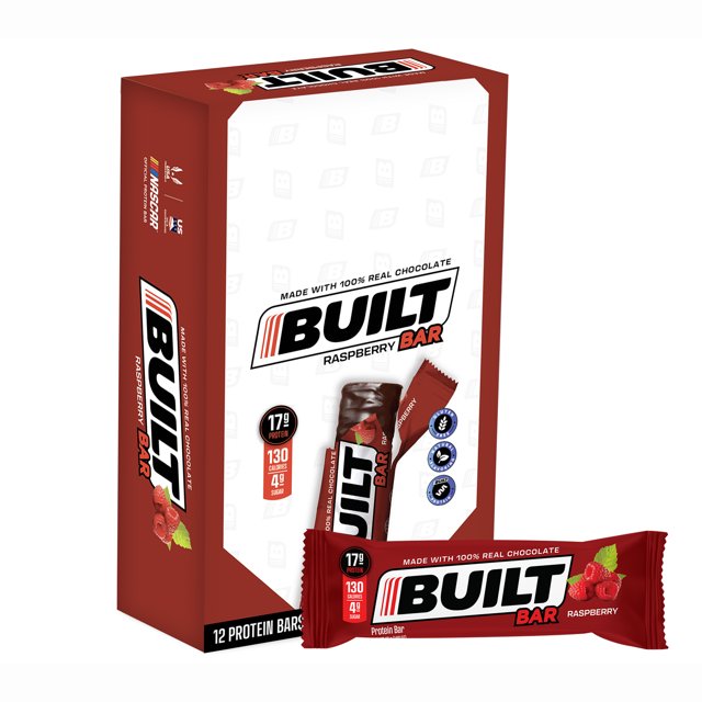 Built Bar Protein Bar, Raspberry, Gluten Free, 12 Count