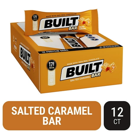 Built Bar Protein Bar, Salted Caramel, Gluten Free, 12 Count