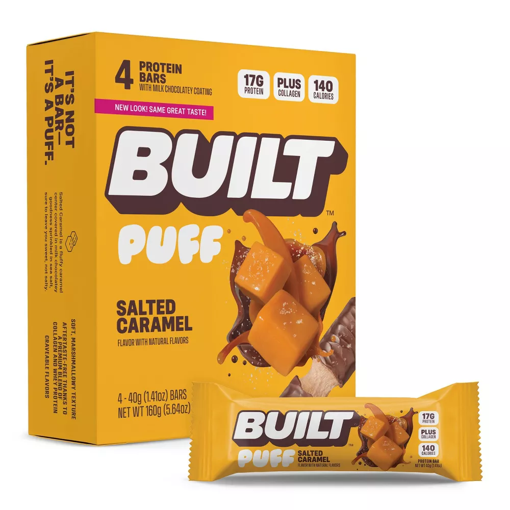 Built Bar Salted Caramel Puff Snack Bars - 5.64oz/4ct