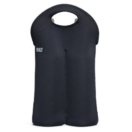 Built Black Neoprene Two Wine/Water Bottle Tote