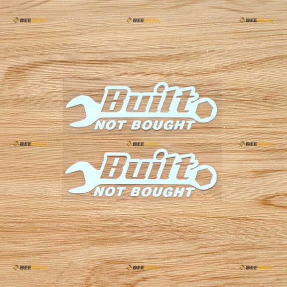 Built Not Bought JDM Drifted Race Funny Sticker Decal Vinyl - 2 Pack White 4" - Fit for Honda Toyota Mazda Subaru Nissan Car Truck Die Cut No Background
